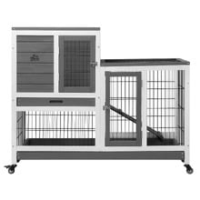 Ketch Fir Wood & Mesh Wire Rabbit Hutch